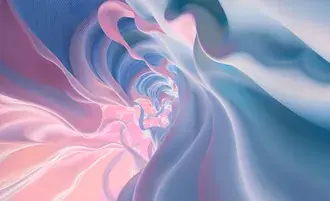 Entdeckt en hypnotiséierenden abstrakten Hannergrond mat mëllen Pastellrosa, bloen a violett fléissende Wellen. 4K Tapeten