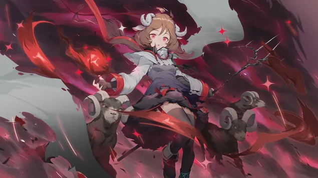 Eyjafjalla - Arknights [Anime-videospel] 8K bakgrund