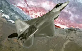 Tapeta F-22 Raptor láva 2K