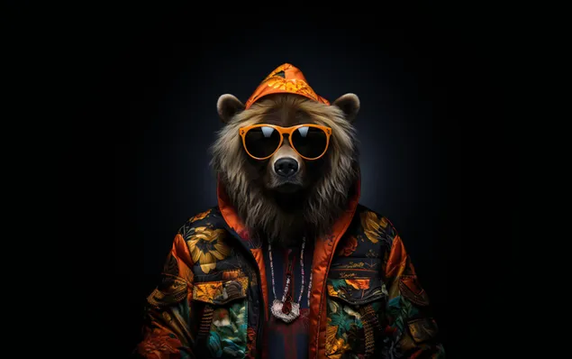 サングラスをかけたF.Bear AI画像 ダウンロード