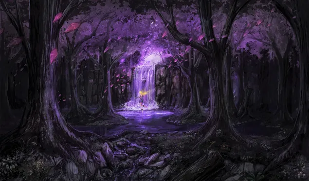 Fairy in Purple Fantasy Forest
