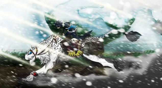 Fairy Tail - Gris et Juvia 2K fond d'écran