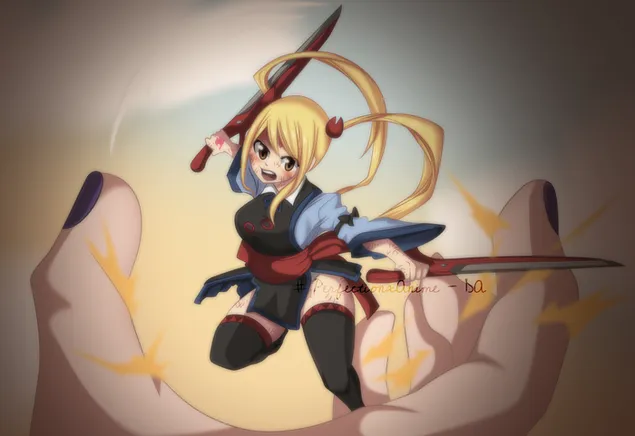 Fairy Tail - Lucy Heartfilia Cancer Stardress 2K háttérkép
