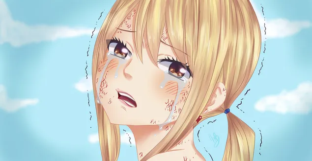 แฟรี่เทล - ลูซี่ ฮาร์ทฟิเลียกำลังร้องไห้ 2K วอลเปเปอร์