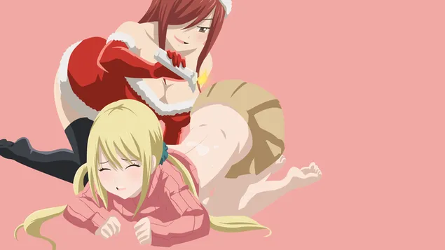 Fairy Tail - Луси Хартфилия и Ерза Скарлет 4K тапет