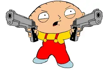 family guy kreslena chlapecka postava s pistoli stahnout