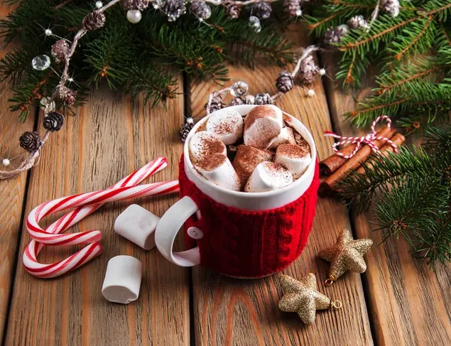 Las famosas golosinas navideñas con chocolate caliente y marshallow