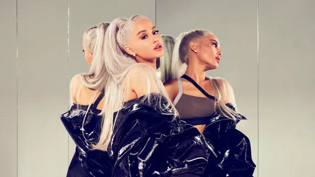 Famous singer Ariana Grande mirror reflection