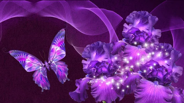 Fantasía de mariposa púrpura