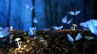 fluturat fantastike në pemë 4K sfond