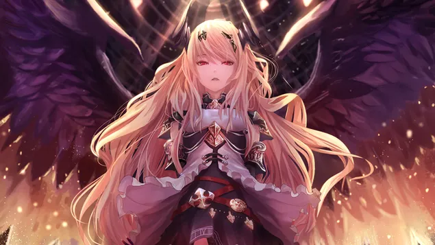 Tapeta Fantasy anime Girl Wings 4K