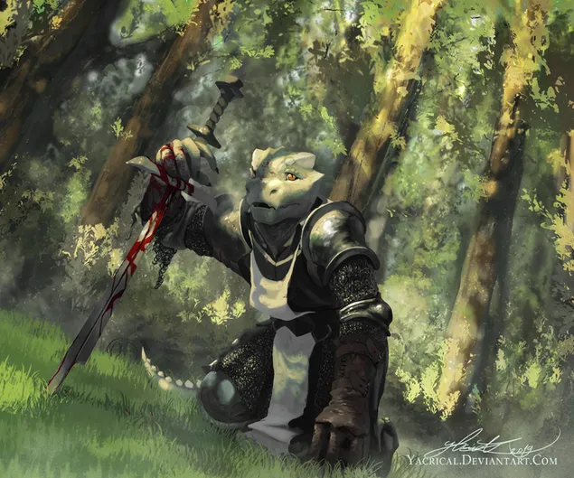 Makhluk Fantasi Argonian 2K kertas dinding