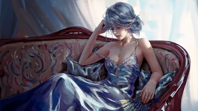 Ragazza elfo fantasy 4K sfondo