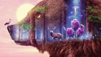 Tapeta Fantasy lesní zvířata 4K