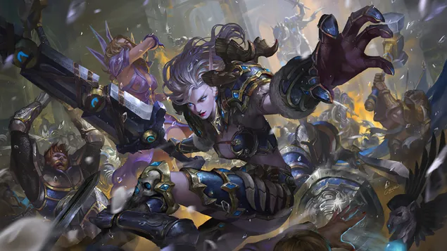 Ταπετσαρία Fantasy Girl Warrior Battle Art 4K