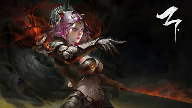 Fantasy Girl Warrior Commander 4K wallpaper