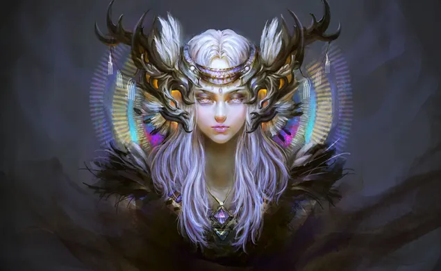 Fantasy girl with horns - Queen of the Druids