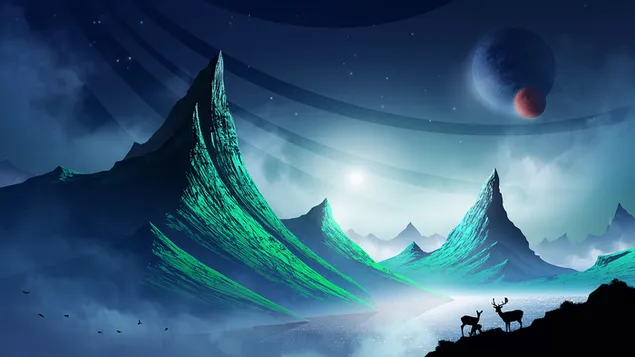 Arte del paisaje de fantasía 4K fondo de pantalla