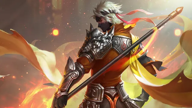 Fantasy Spear Warrior 4K тапет