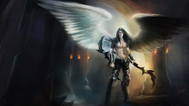Fantasy Warrior Angel 4K bakgrund