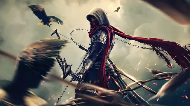 Arco e Flecha Guerreiro Fantasia 4K papel de parede