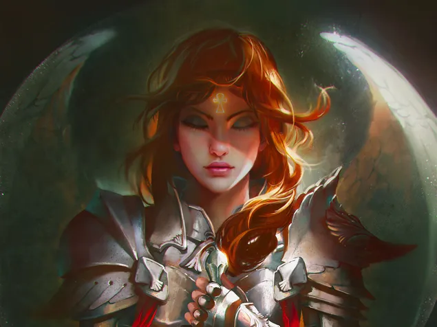 fantasy warrior donne con croce ankh scarica