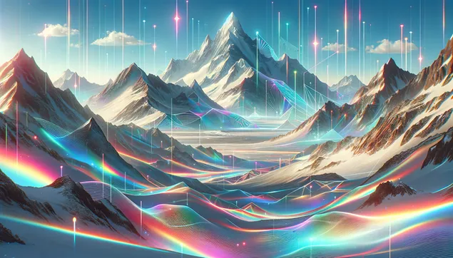 Tapeta Fascinující design zasněžených hor 2K