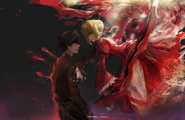 Fate/Extra Last Encore - Hakuno Kishinami & Nero Claudius Caesar Augustus Germanicus 2K 壁纸