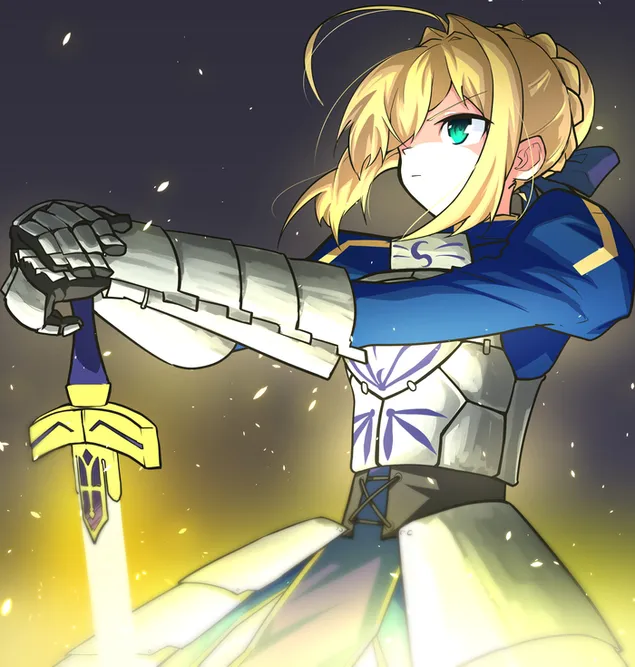 Fate/Grand Order - Artoria Pendragon Excalibur Saber 2K kertas dinding