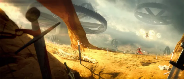 Fate/Stay Night Unlimited Blade Works - Гилгамеш против EMIYA 2K тапет