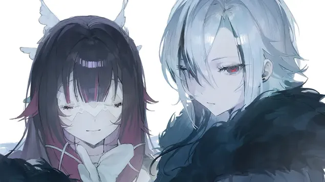 Fatui Harbingers 'Arlecchino with Columbina' - Genshin Impact（動漫電子遊戲） 4K 壁紙