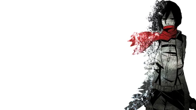 Бестрашна Микаса и избледена позадина HD тапет