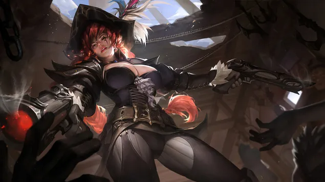 Taustakuva Nainen Gunslinger Fantasy Girl 4K