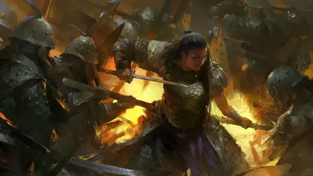 nu chien binh chien dau tai xuong