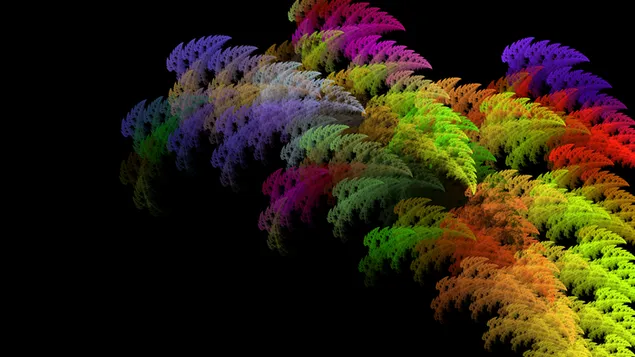 Fern like colorful fractal 4K wallpaper