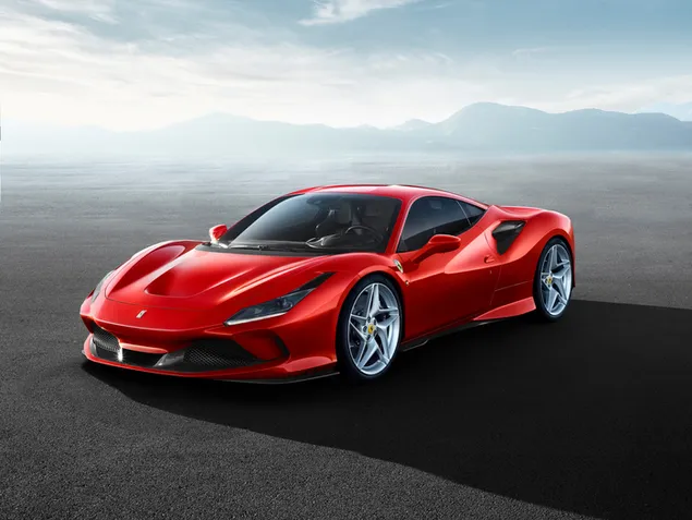 'Ferrari F8 Tributo' rode luxe auto 4K achtergrond