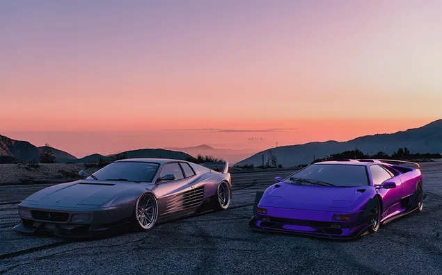 เฟอรารี่ & แลมโบกินี่ เข้าไว้ด้วยกัน 2K วอลเปเปอร์