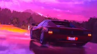 Tapeta Ferrari Sports Car Neon 4K