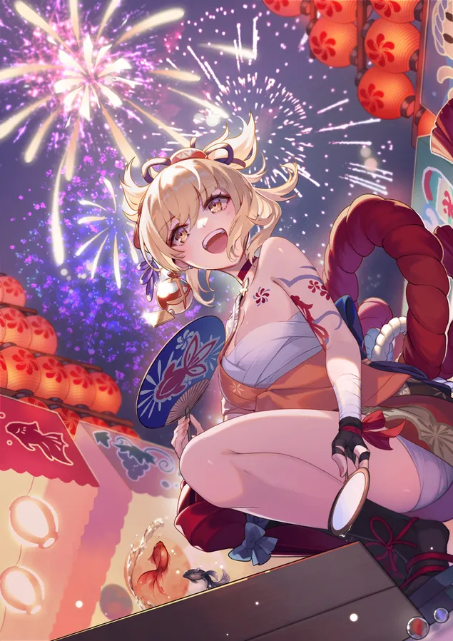 festiwal fajerwerkow za yoimiya | anime | uderzenie genshina pobierz