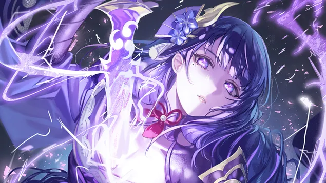 Fierce Lady 'Raiden Shogun' - Genshin Impact (Video Game Anime) unduhan