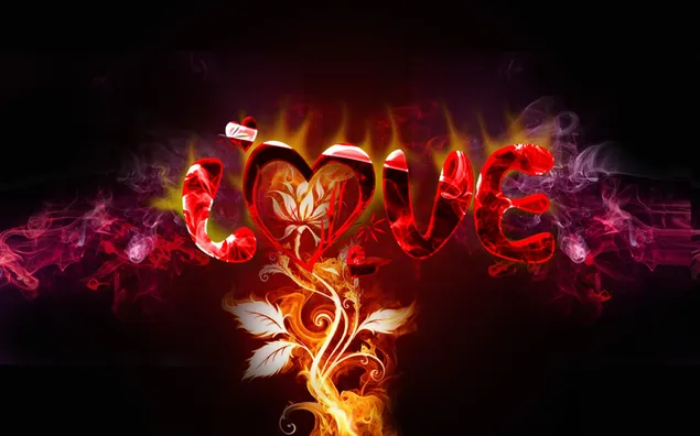 Fiery Inschrift ''Love'' herunterladen