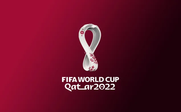 Fifa world cup qatar 2022 logo in dark red tones
