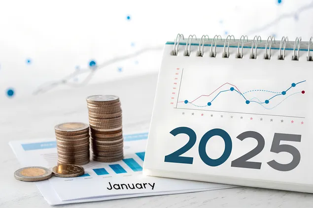 Finansinis augimas ir klestėjimas 2025 m. metinis planavimas į priekį 4K ekrano užsklanda