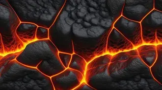 fuoco sfondo roccia vulcano magma fuso flusso caldo modello di fiamma senza soluzione di continuita scarica