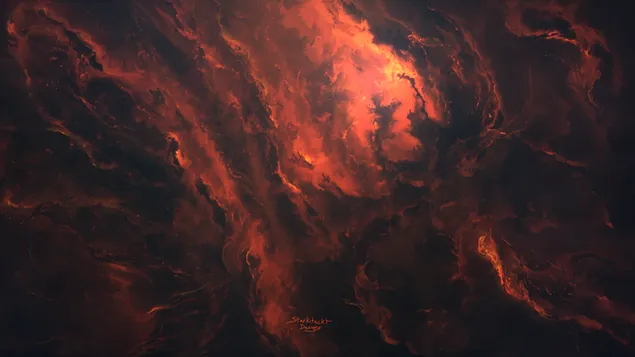 Fire-like Nebula, outer space