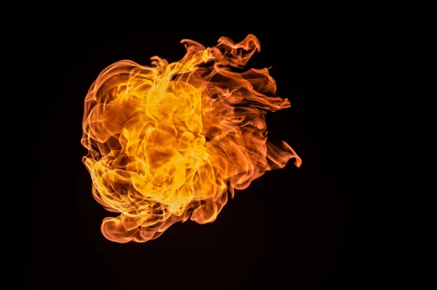 fireball in front of black background