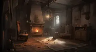 fireplace with wooden furniture, carpet, and chairs