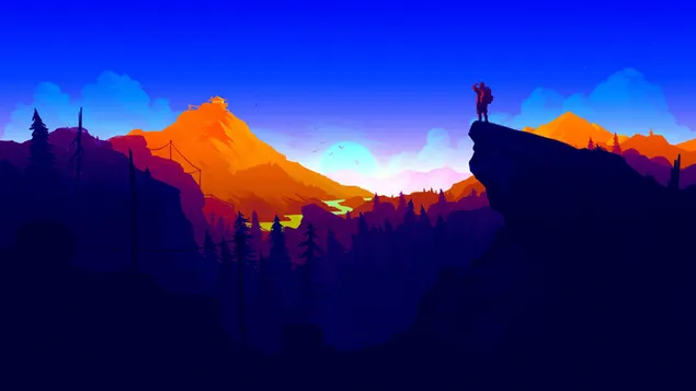 Firewatch (video game) - Sunrise in Mountains