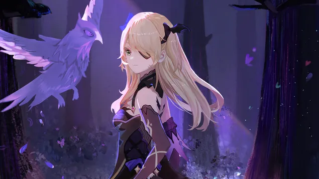 Fischl (Watak Electro Bow) - Genshin Impact (Permainan Video Anime) 4K kertas dinding