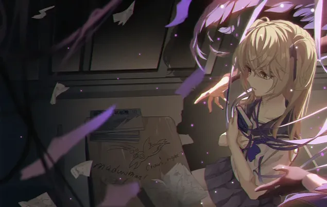 Fischl a Genshin Impact játékból 2K háttérkép